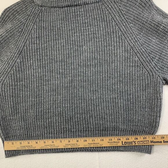 AE Studio Hoodie Sweater Women Large Gray Twofer Top Pullover Cozy Nature Cabin - Picture 5 of 12